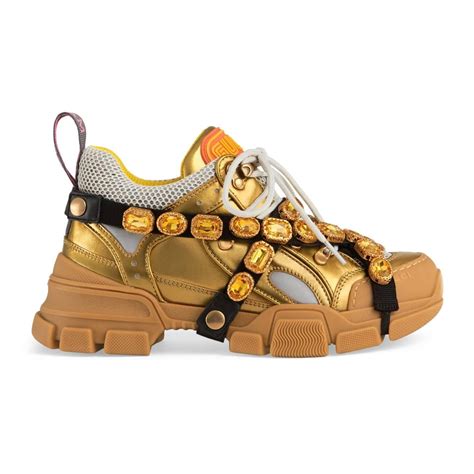 gucci flashtreck leather sneakers|Gucci flashtrek sneakers with crystals.